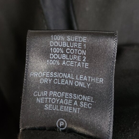 Graham & Spencer Suede Leather Jacket Soft Asymmetrical Biker Goth Black size L - Picture 12 of 16